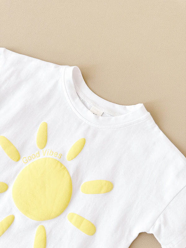 Baby Sun-Print Short-Sleeve Two-Piece Set