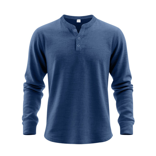 Chemise Henley ample à manches longues pour hommes