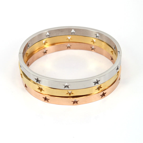 Simple Stainless Steel Hollow XINGX Bracelet - Stuffs & Savers