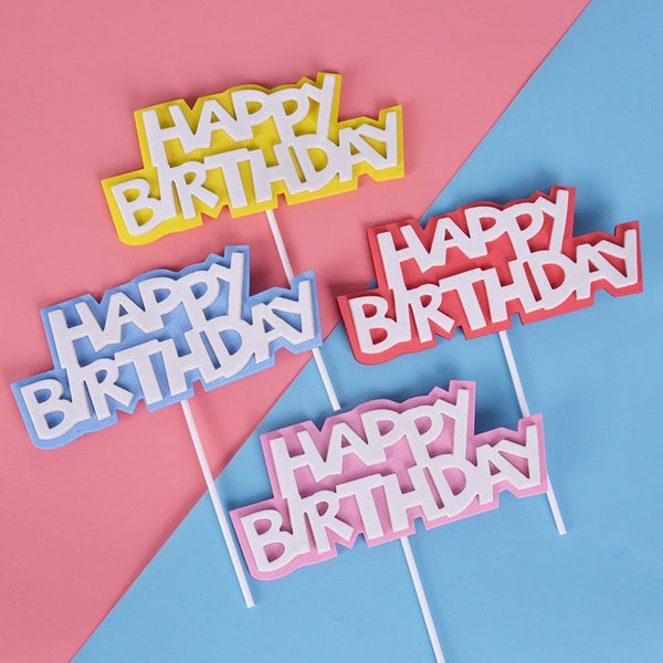 EVA Happy Birthday Cake Decoration Card