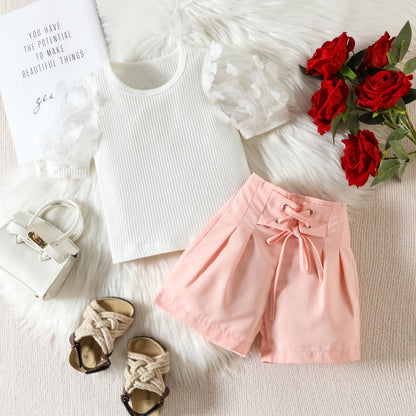 Short Sleeve Shorts For Girls Suit