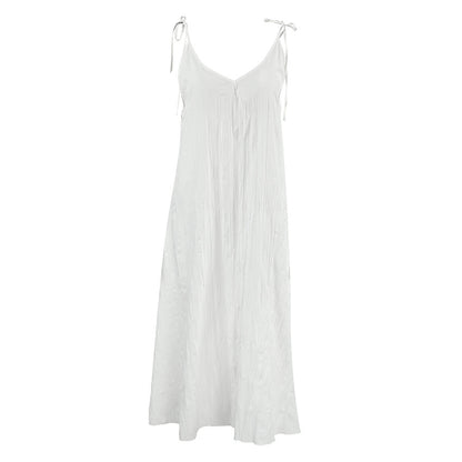 White Comfortable Sling Dress