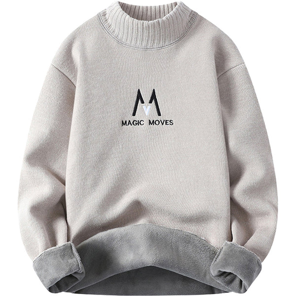 Pull pour homme doublé polaire épais d'hiver