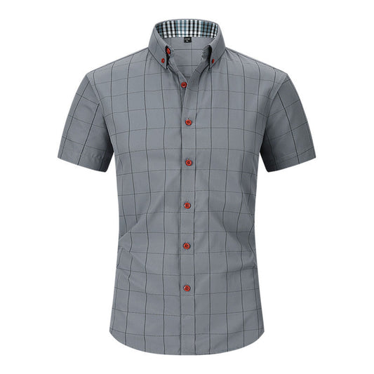 Chemise à carreaux homme manches courtes anti-plis