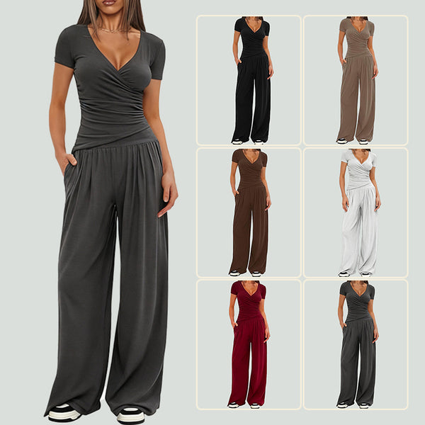 Ensemble Sportswear Femme Manches Courtes & Pantalon Large