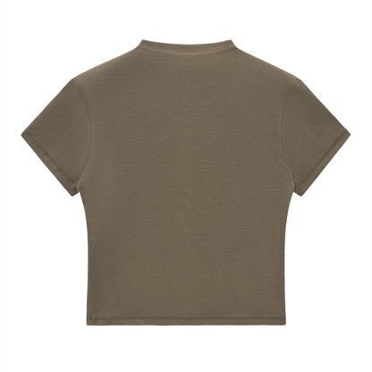 Womens Slim Fit Mock Neck T-Shirt