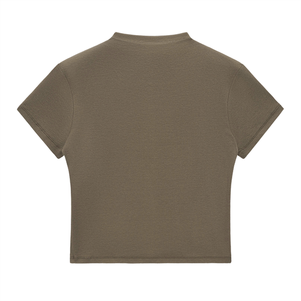 Womens Slim Fit Mock Neck T-Shirt