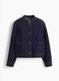 Womens Denim Stand Collar Jacket