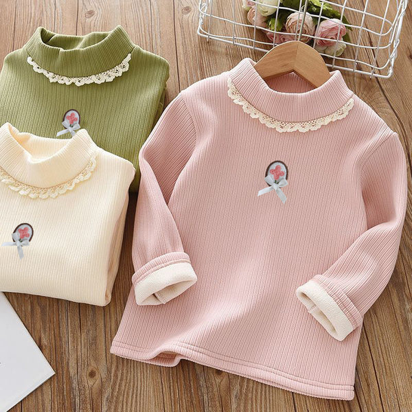 Girls Fleece-Lined Base Layer Shirt