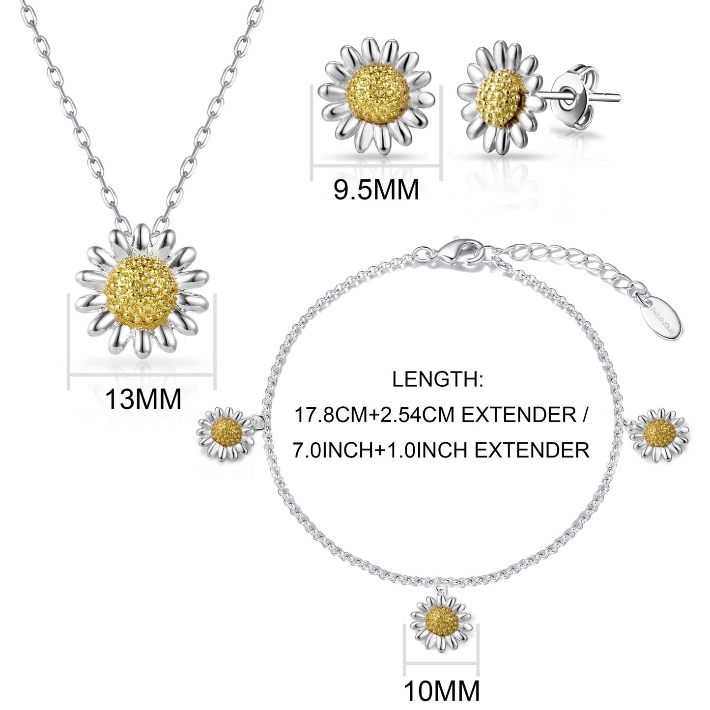 3pc Daisy Bracelet Set