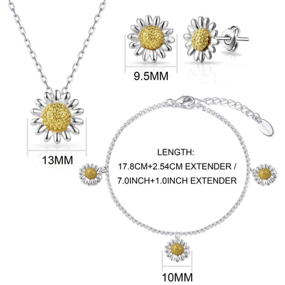 3pc Daisy Bracelet Set