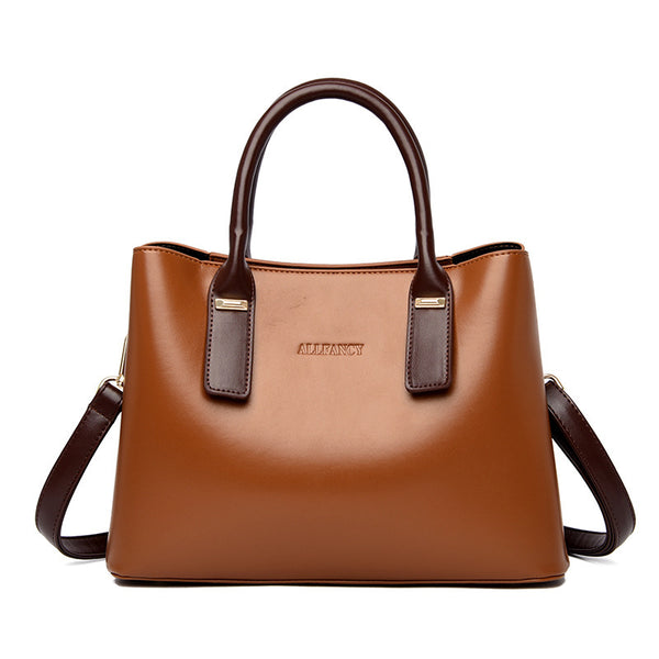 Soft Leather Large Capacity Handbag - Street Trend Tote