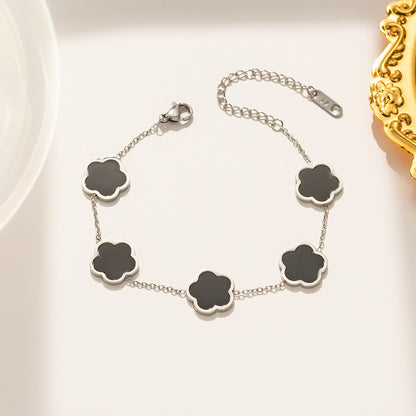 Parthenocissus Grass Flower Titanium Steel Bracelet