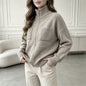 zipper long sleeved sweater