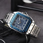 Stainless steel 3-pin square watch