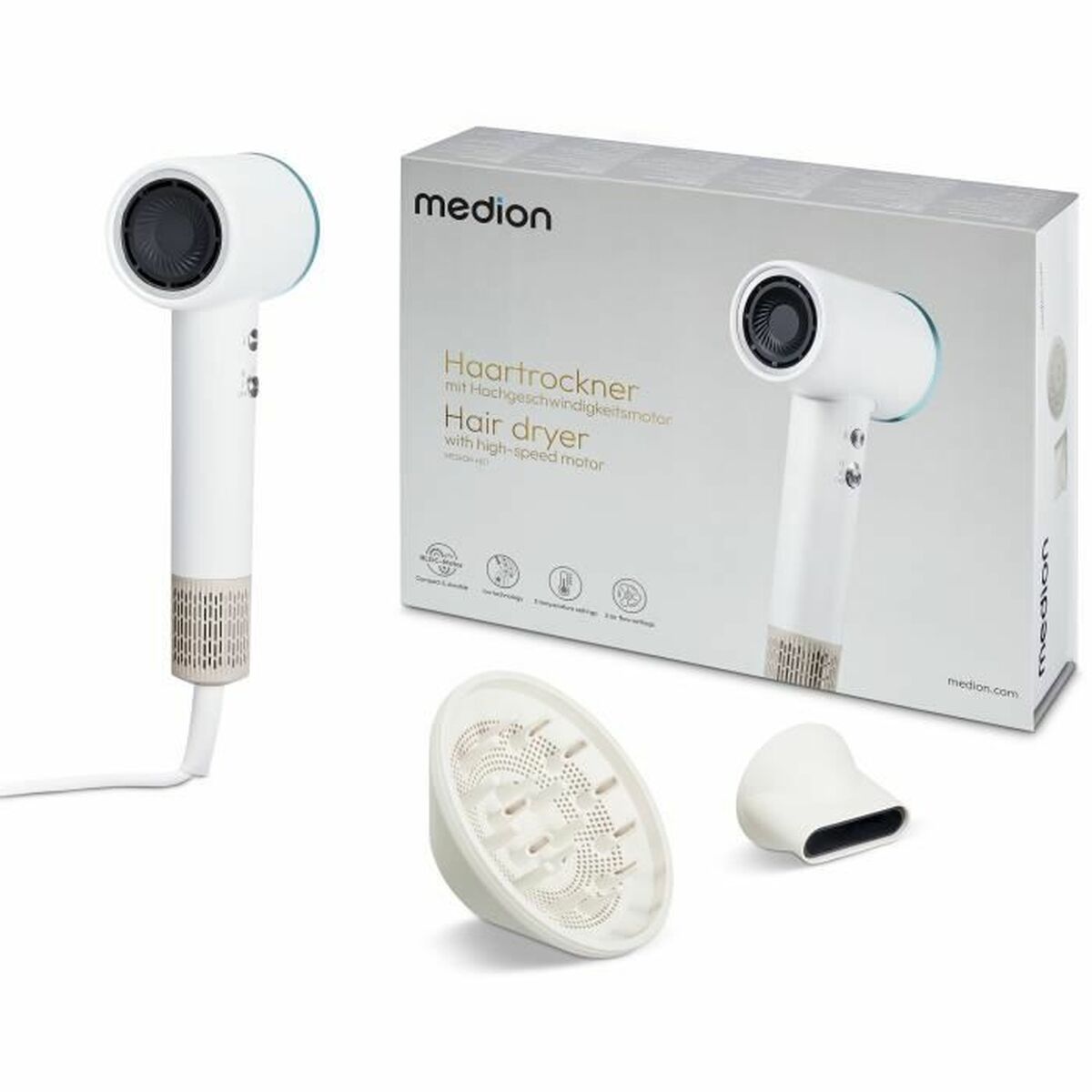 Hairdryer Medion White 1600 W