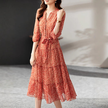 Half Sleeve High Waist Dress