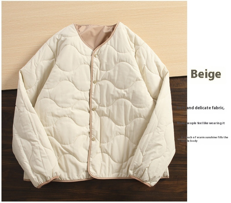 CollarlessDouble-sided Wear Cotton Coat Jacket