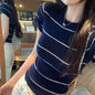Green Stripe Regular Sleeve Fitted Wool Knit