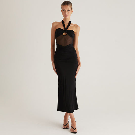 Women's Clothing Halter Backless Tulle Dress
