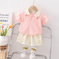 Girls Summer Short Sleeve Shorts Two-piece Set