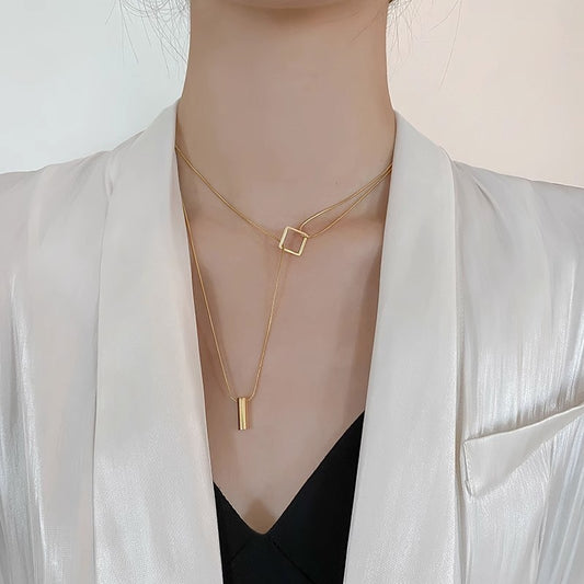 Geometric Chain Temperament Necklace