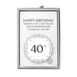 40th Birthday Heart Charm Stretch Bracelet with Quote Gift Box