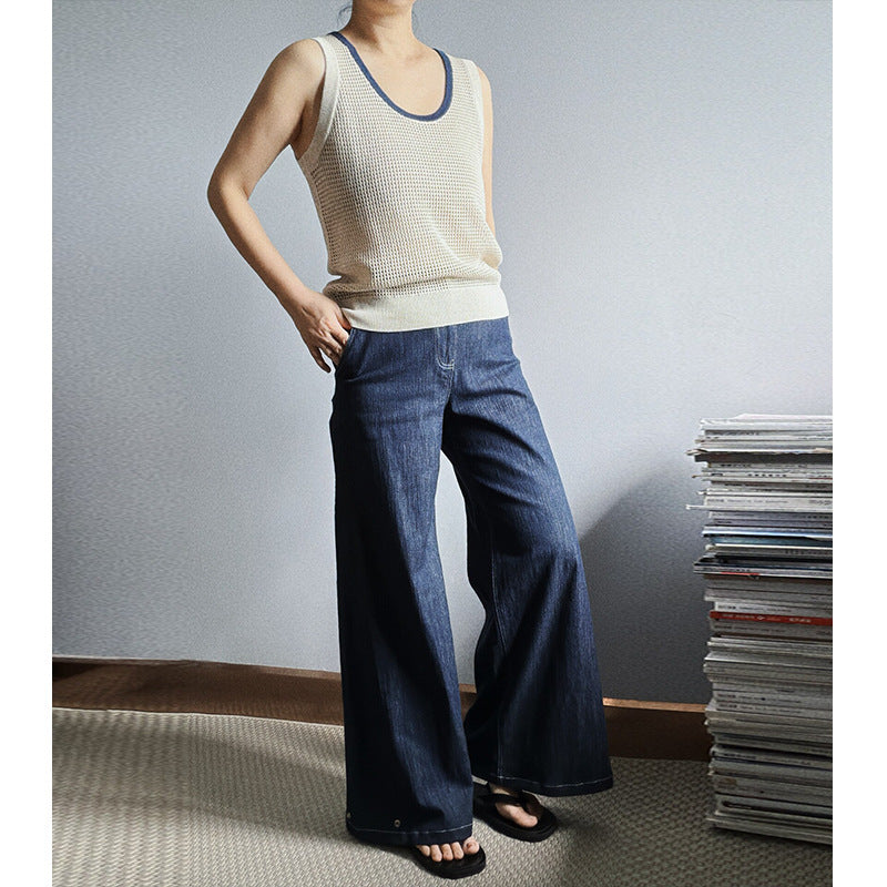 Style Hollow-out U-neck Knit Vest for Women