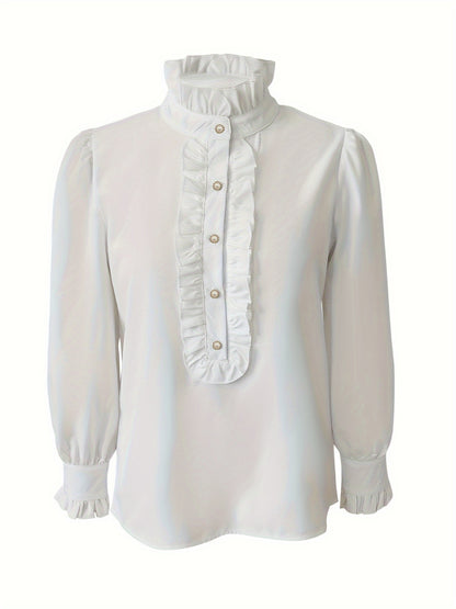 Stand-up Collar Long-sleeved Shirt