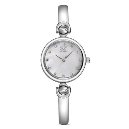 Shengke Rhinestone SK Steel Quartz Watch