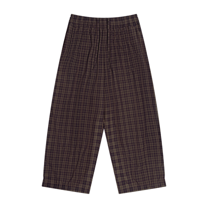 Unisex Plaid Wide Leg Pants 130GSM