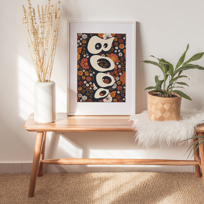 BOO RETRO DARK FLORAL PRINT