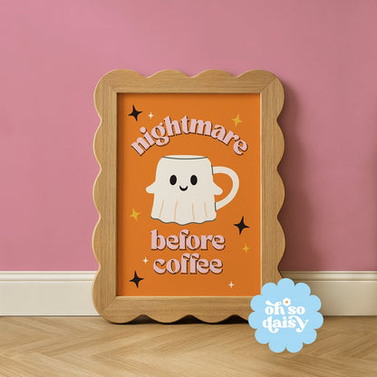 NIGHTMARE BEFORE COFFEE ORANGE PRINT