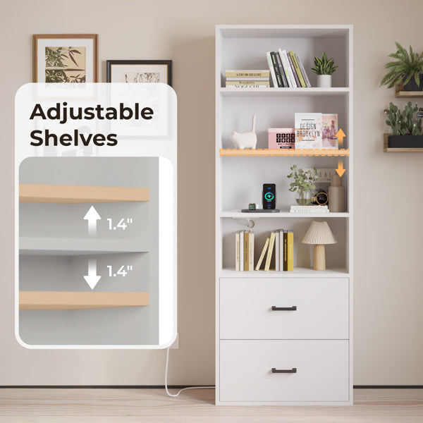 Display Cabinet White 60x23.5x180cm