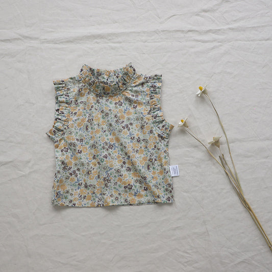 Girls' Summer Baby Floral Vest T-shirt