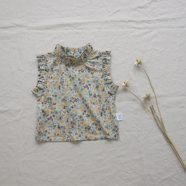 Girls' Summer Baby Floral Vest T-shirt