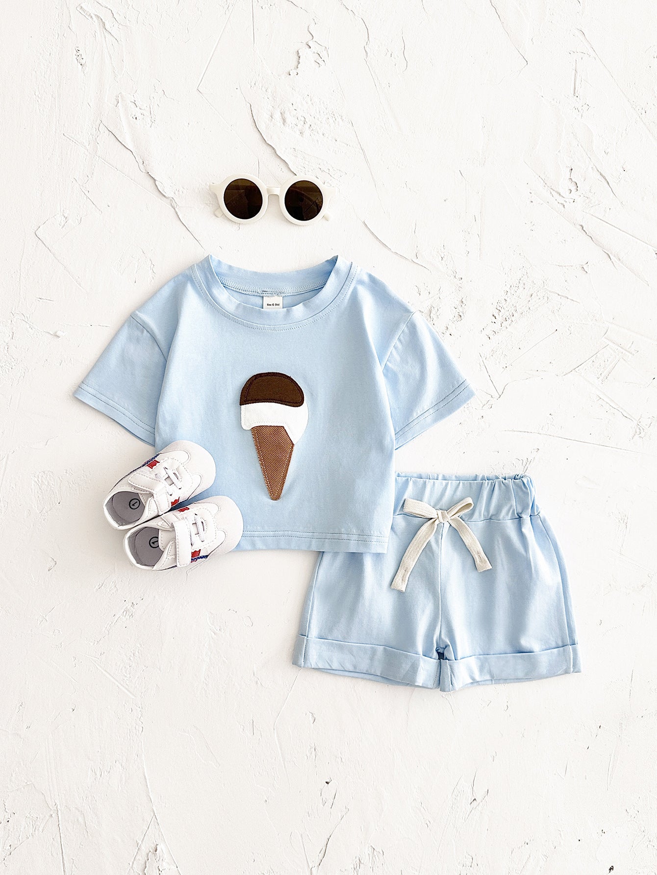 Baby Ice Cream Patch Short Sleeve Suit