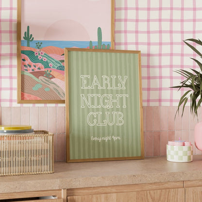 EARLY NIGHT CLUB GREEN PRINT