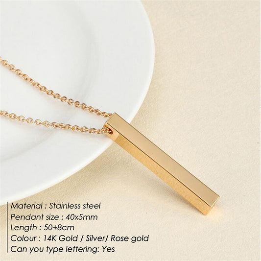 Geometric Pendant Stainless Steel Necklace