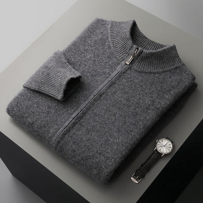 Stand Collar Zipper Cardigan Jacket Pants Set