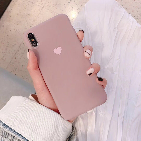 Love solid color phone case
