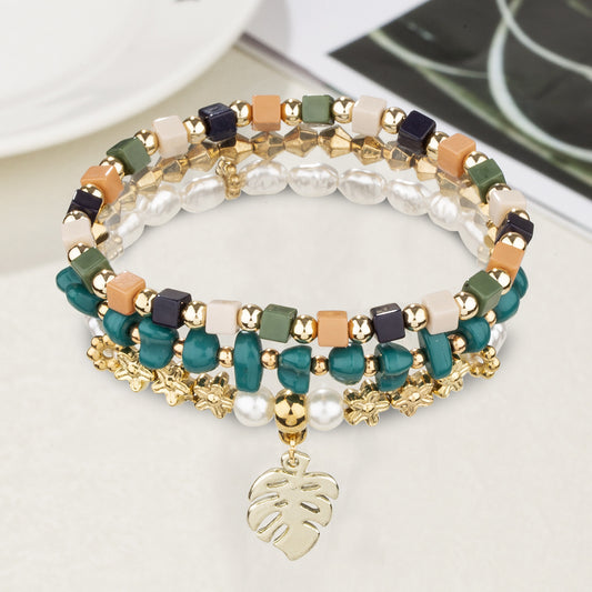 Vintage Pearl Ornamental Stone Bracelet
