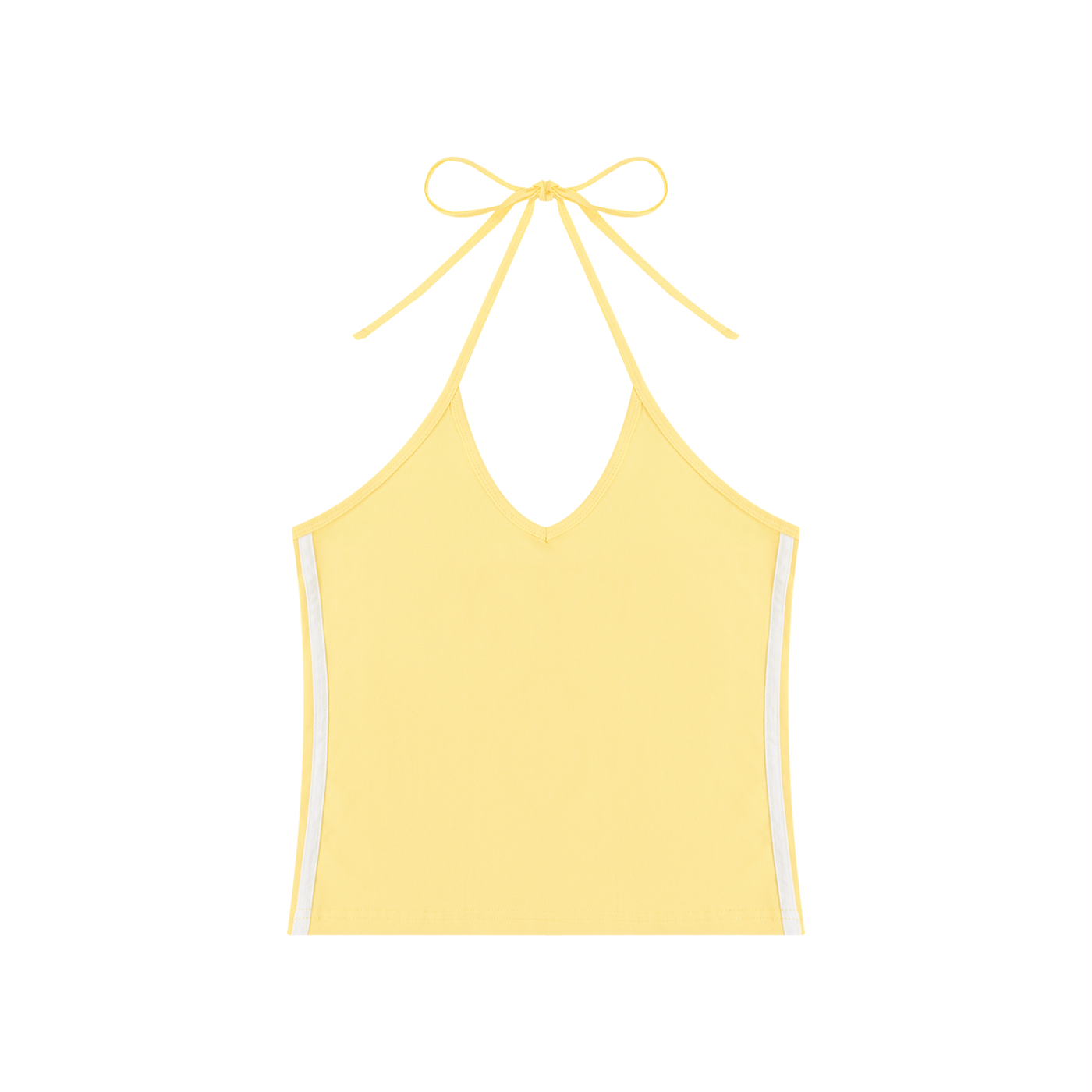Women's Color Block Halter Crop Tank Top 210GSM