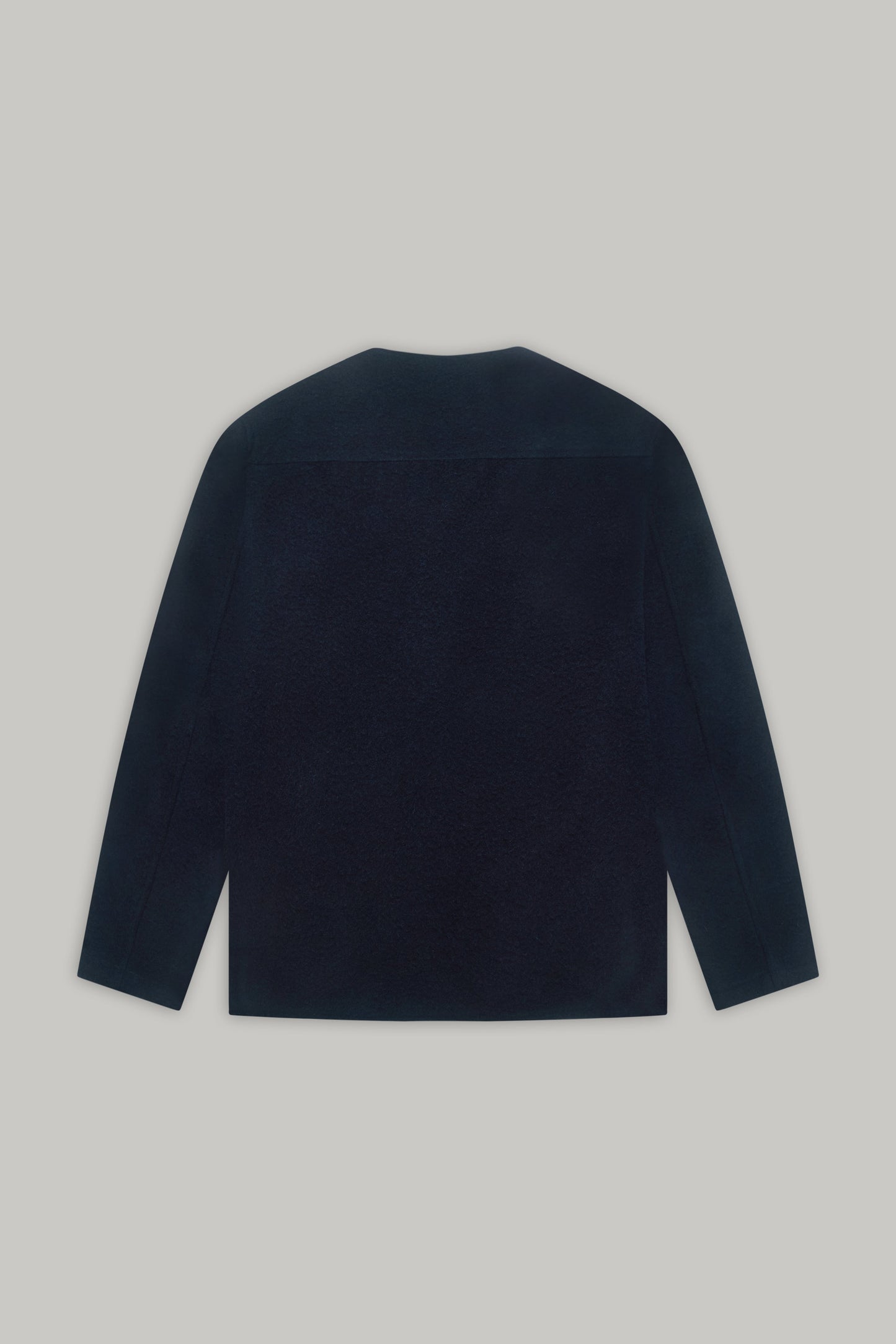 Fleming V-Neck Shacket - Navy Casentino Wool