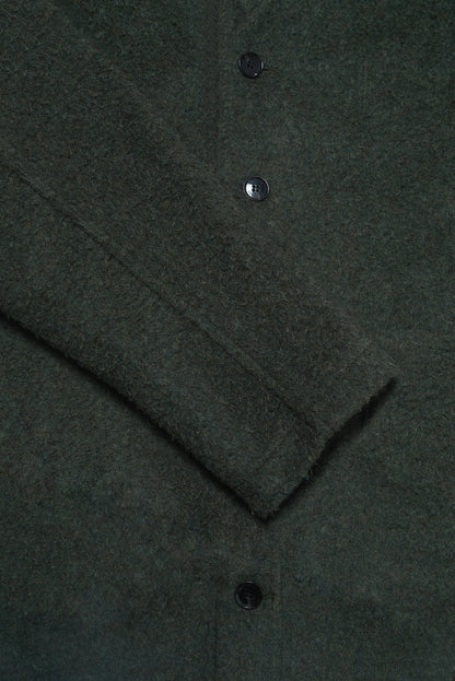 Fleming V-Neck Shacket - Olive Casentino Wool