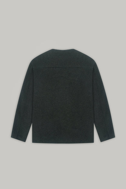 Fleming V-Neck Shacket - Olive Casentino Wool