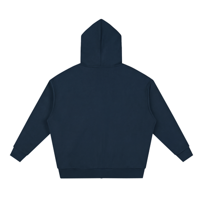 Waran Unisex Loose Solid Full Zip Hoodie