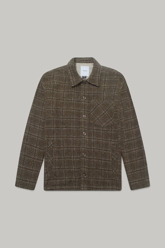 Theydon Frame Overshirt - Mocha / Ecru