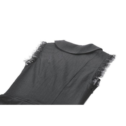 Dark In Love Gwendolyn Lace Panel Goth Mini Dress in Black