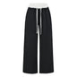 Women's Gray Striped Sweatshirt and Wide Leg Sweatpants